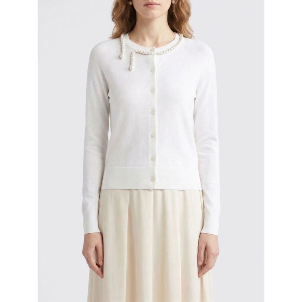 Simone Rocha Women Wool And Silk Cardigan With Appliques Simone Rocha